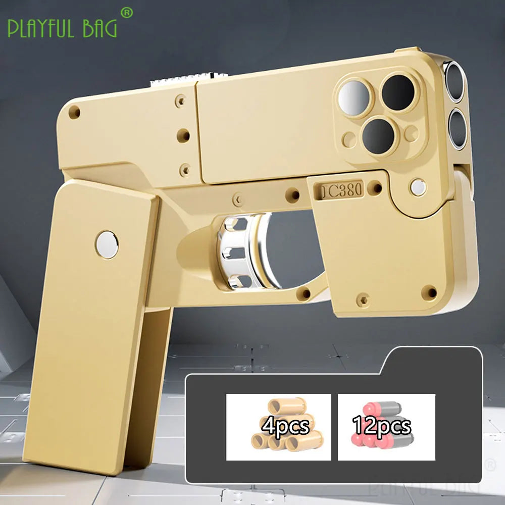 Phone 15 15Pro 15Pro Max Folding Mobile Phone Soft Bullet Launcher Mini Portable Toy Gun Model Adult Games Toy M4 AR15 AK ZG282 - Merit Sell