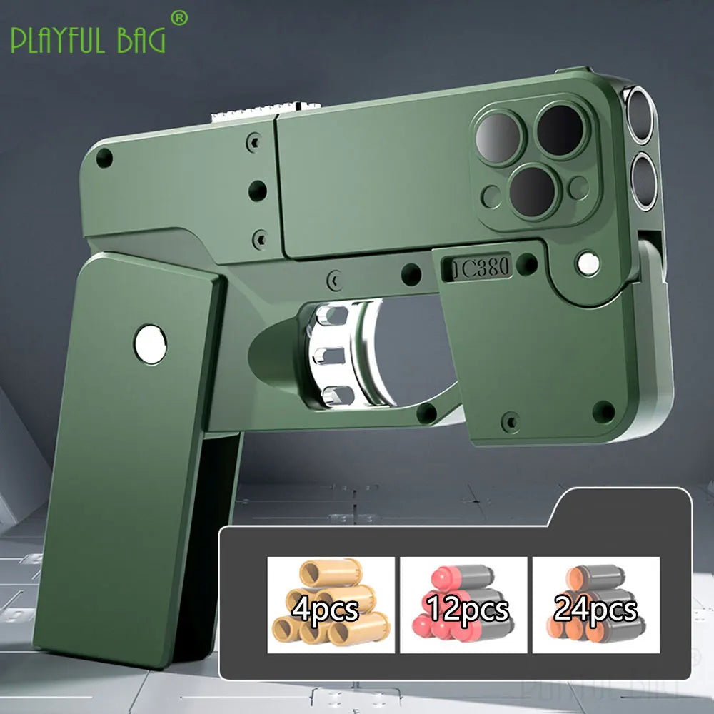 Phone 15 15Pro 15Pro Max Folding Mobile Phone Soft Bullet Launcher Mini Portable Toy Gun Model Adult Games Toy M4 AR15 AK ZG282 - Merit Sell