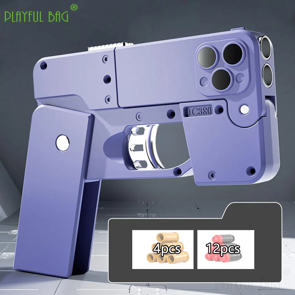 Phone 15 15Pro 15Pro Max Folding Mobile Phone Soft Bullet Launcher Mini Portable Toy Gun Model Adult Games Toy M4 AR15 AK ZG282 - Merit Sell