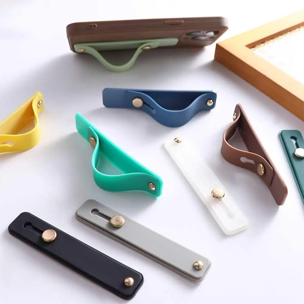 Phone Stand Grip Candy Color Silicone Telescopic Finger Strap Mobile Phone Desktop Bracket Smartphone Support - Merit Sell