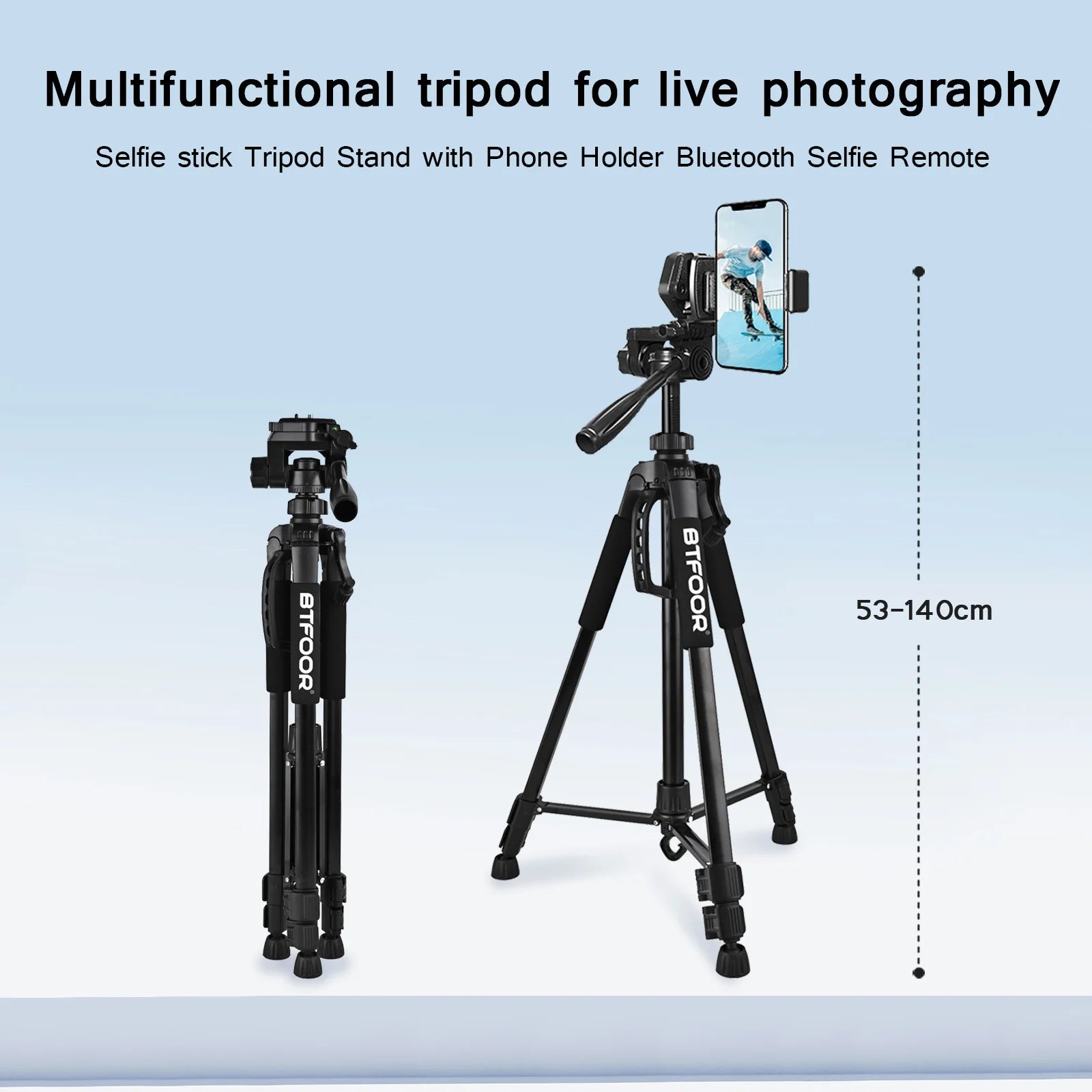 Phone Travel Self Tripod Aluminum Tall 55” 140CM Stand With Quick Plates Mount Pan Head For Canon Nikon DSLR SLR Digital Camera - Merit Sell