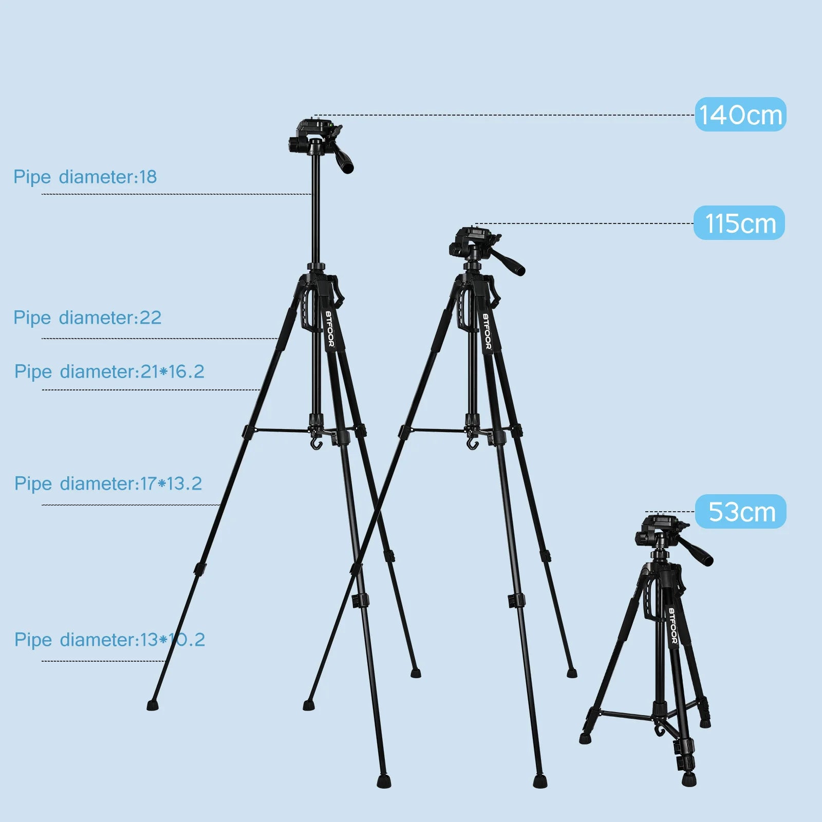 Phone Travel Self Tripod Aluminum Tall 55” 140CM Stand With Quick Plates Mount Pan Head For Canon Nikon DSLR SLR Digital Camera - Merit Sell
