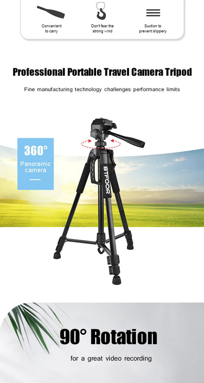 Phone Travel Self Tripod Aluminum Tall 55” 140CM Stand With Quick Plates Mount Pan Head For Canon Nikon DSLR SLR Digital Camera - Merit Sell