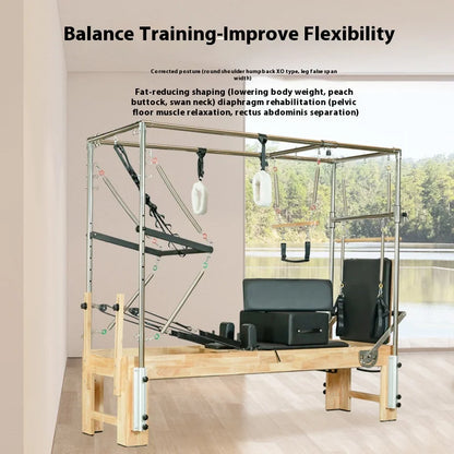 Pilates Equipment Maple wood Core Bed Pilates Bed Pilates Three in One Bed Yoga Plastic Multifunctional Equipment Indoor - Merit Sell