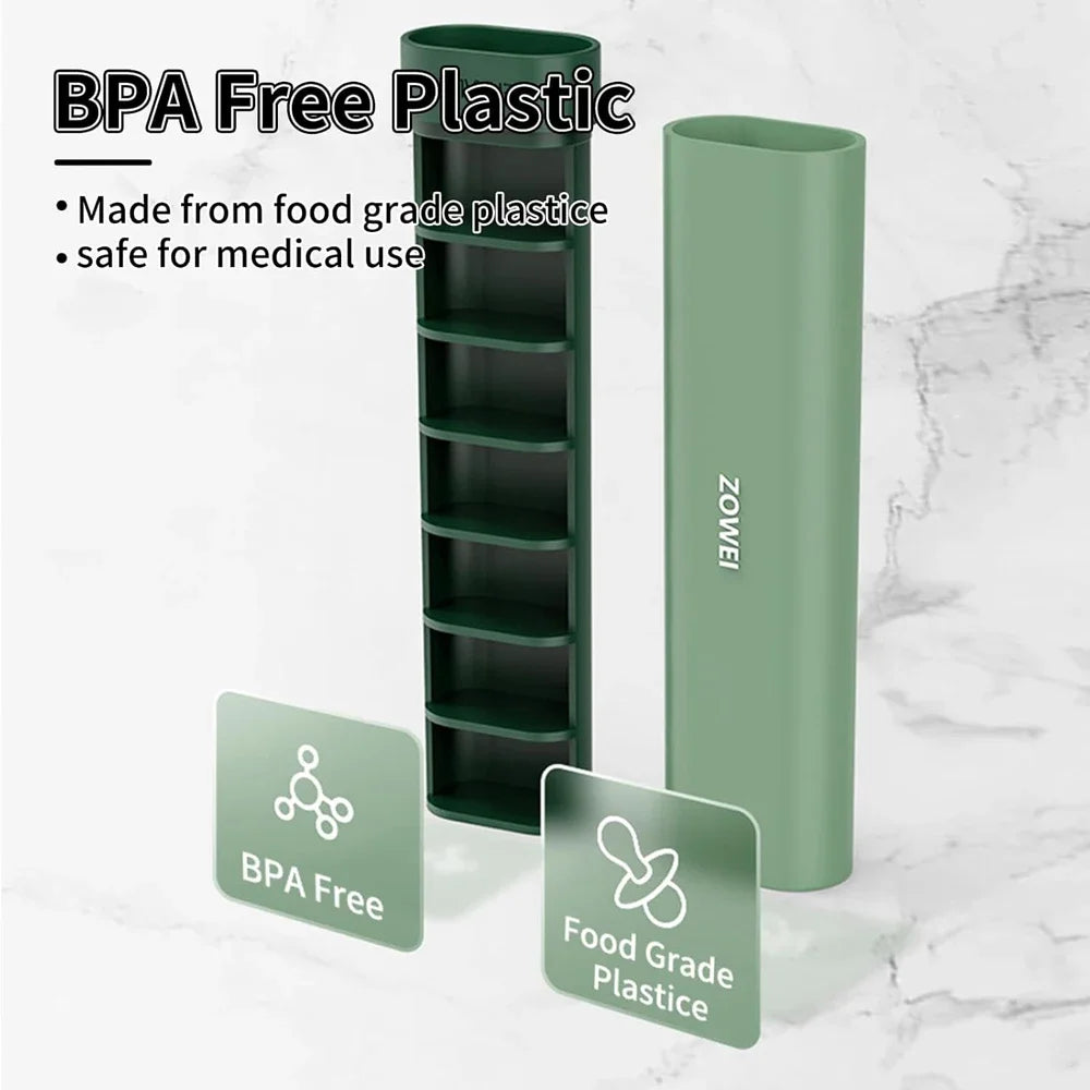 Pill Organizer Box 7 Day, Weekly Travel Pill Case Holder, Daily Pocket Pharmacy Dispenser Container for Pills, Vitamins Medicine - Merit Sell