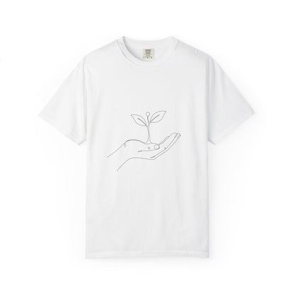 Plant Handline T-Shirt — Minimalist Eco Growth Tee