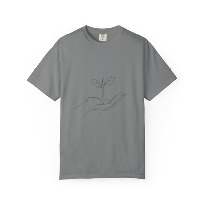 Plant Handline T-Shirt — Minimalist Eco Growth Tee
