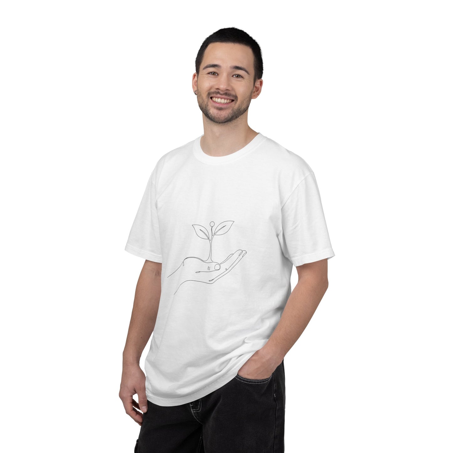 Plant Handline T-Shirt — Minimalist Eco Growth Tee
