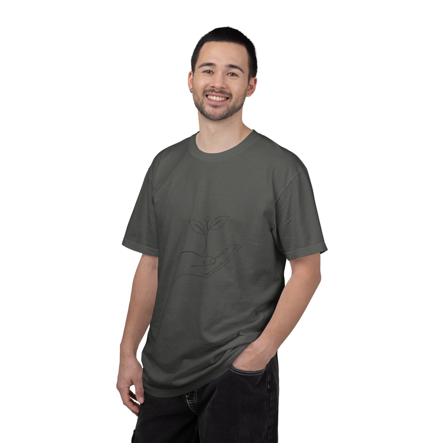 Plant Handline T-Shirt — Minimalist Eco Growth Tee