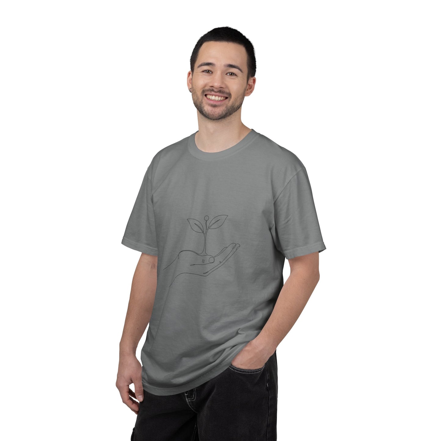 Plant Handline T-Shirt — Minimalist Eco Growth Tee