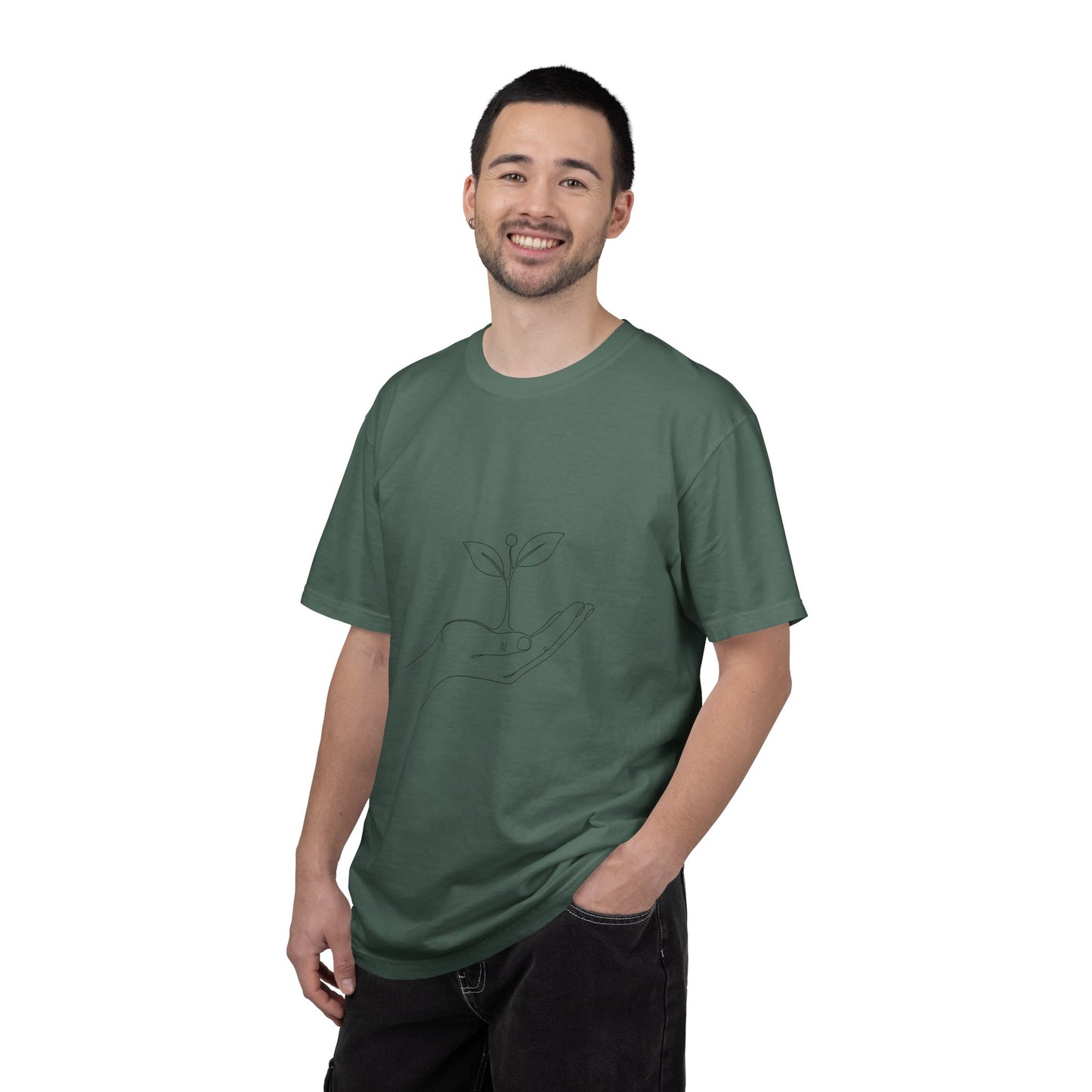 Plant Handline T-Shirt — Minimalist Eco Growth Tee