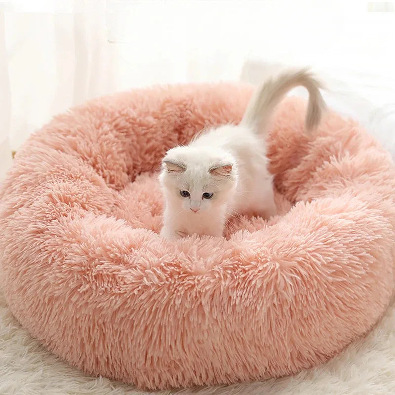Plush Pet Nest Winter Cat Nest Dog Nest Warm Detachable and Washable Round Cat Nest Pet Bed Seasonal Universal Decoration Home - Merit Sell