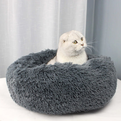 Plush Pet Nest Winter Cat Nest Dog Nest Warm Detachable and Washable Round Cat Nest Pet Bed Seasonal Universal Decoration Home - Merit Sell