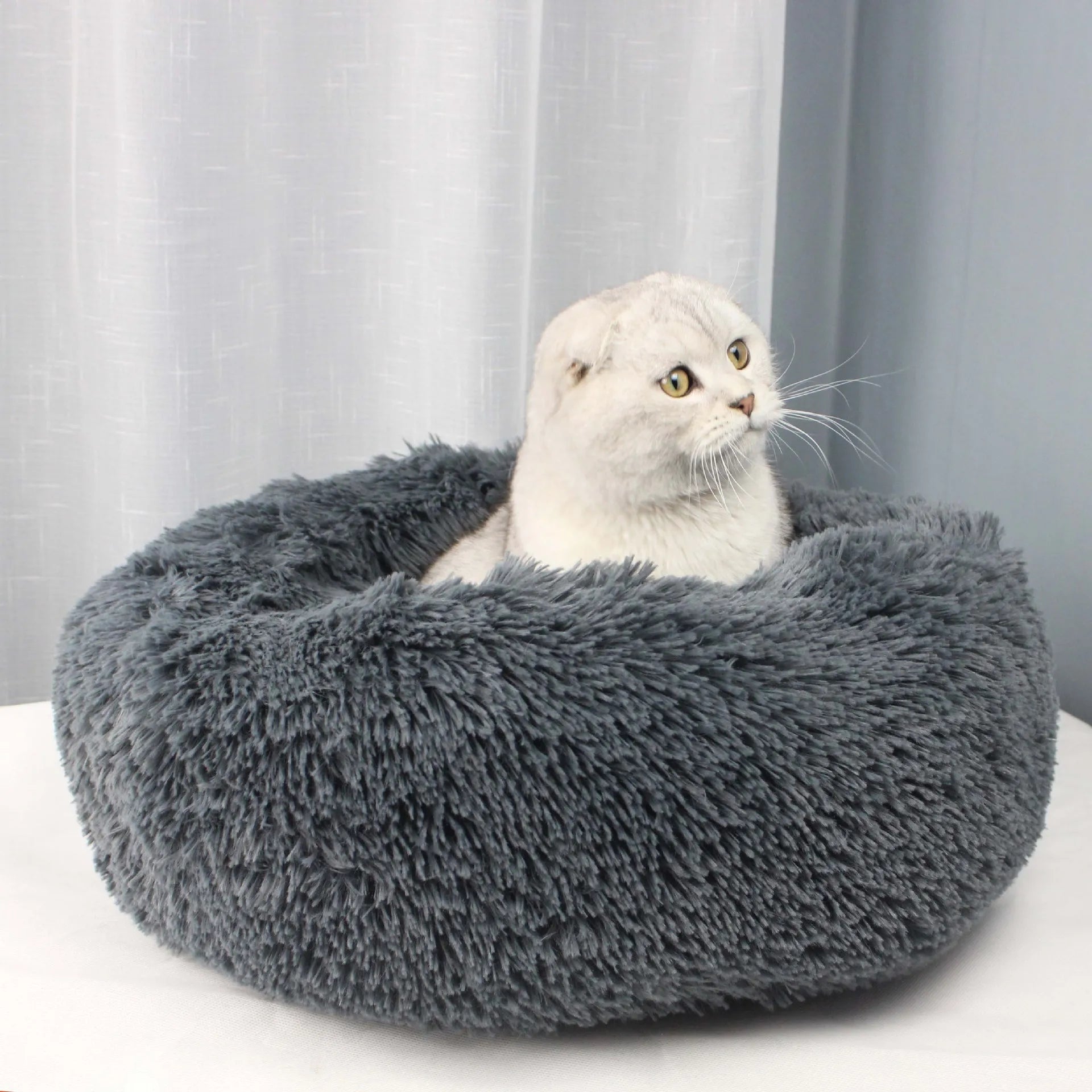 Plush Pet Nest Winter Cat Nest Dog Nest Warm Detachable and Washable Round Cat Nest Pet Bed Seasonal Universal Decoration Home - Merit Sell