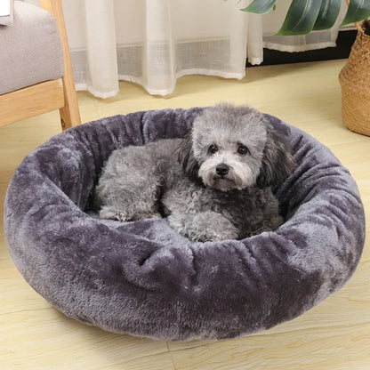 Plush Pet Nest for Winter, Warm & Comfortable Round Sleeping Bed for Dog & Cat, Soft Cozy Nest, Random Color - Merit Sell