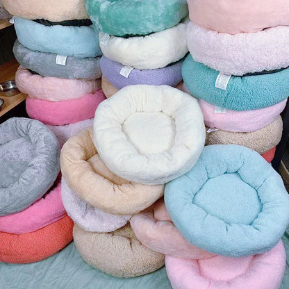 Plush Pet Nest for Winter, Warm & Comfortable Round Sleeping Bed for Dog & Cat, Soft Cozy Nest, Random Color - Merit Sell