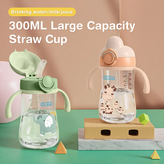 Portable Baby Water Bottles 300ml Baby Feeding Cup With Straw Children Learn Feeding Drinking Bottle Kids Training Cups BPA Free - Merit Sell