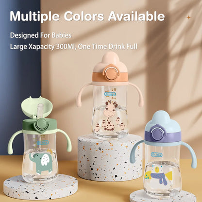 Portable Baby Water Bottles 300ml Baby Feeding Cup With Straw Children Learn Feeding Drinking Bottle Kids Training Cups BPA Free - Merit Sell