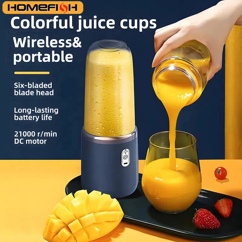 Portable Blender Bottle Electric 6 Blades Multifunction Juice Blender Fresh Juice Smoothie Blender Ice CrushCup Food Processor - Merit Sell