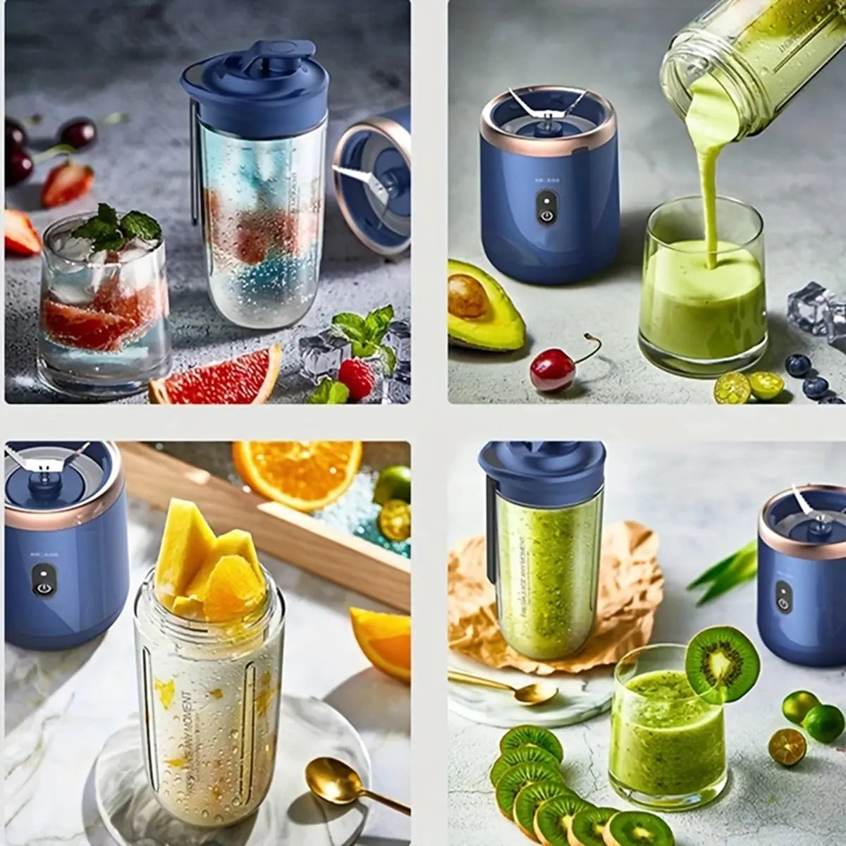 Portable Blender Bottle Electric 6 Blades Multifunction Juice Blender Fresh Juice Smoothie Blender Ice CrushCup Food Processor - Merit Sell