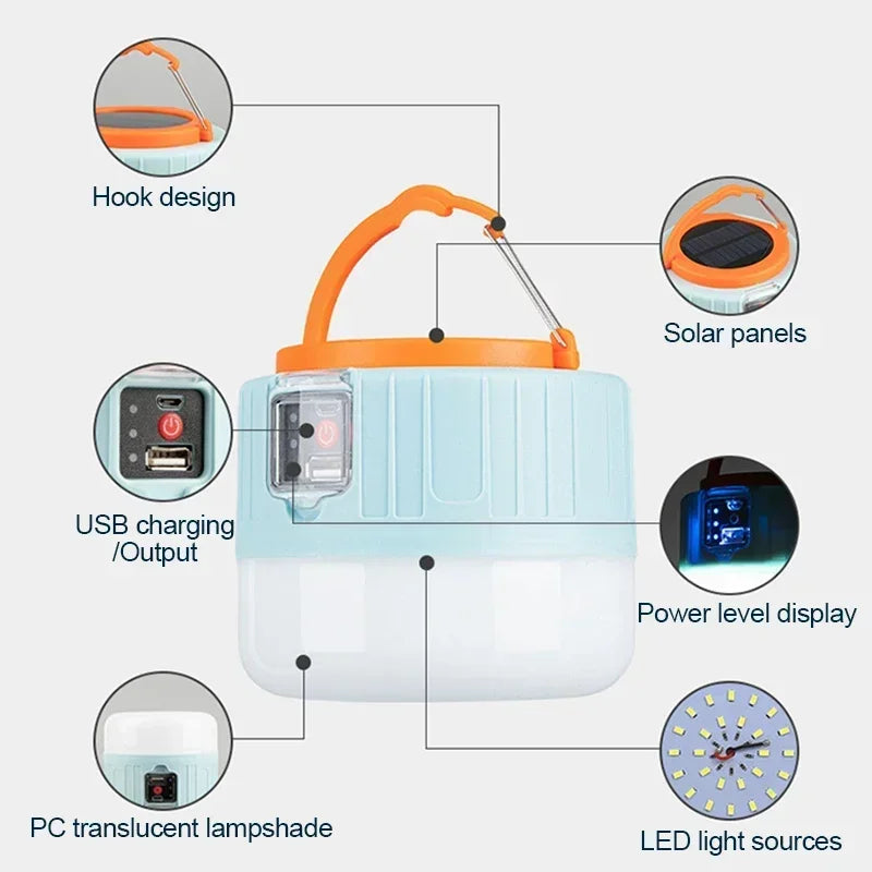 Portable Camping Light Power Bank LED Camping Lanterns Handheld Waterproof Outdoor Tent Light Rechargeable Floodlight Flashlight - Merit Sell