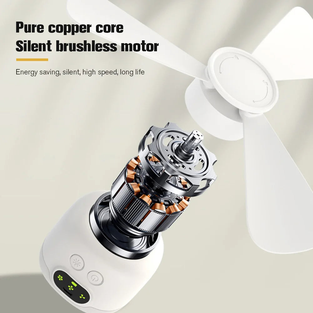 Portable Ceiling Fan Light Rechargeable Camping Fan with Remote Control Outdoor Fan for Outdoor Camping Dorm - Merit Sell