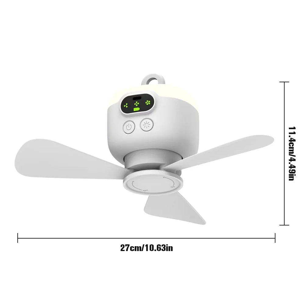 Portable Ceiling Fan Light Rechargeable Camping Fan with Remote Control Outdoor Fan for Outdoor Camping Dorm - Merit Sell