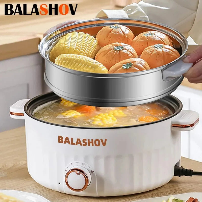 Portable Electric Multifunctional Cooker Household Double Layer Hot Pot Mini Non-stick Cookware for Kitchen and Home Appliance - Merit Sell