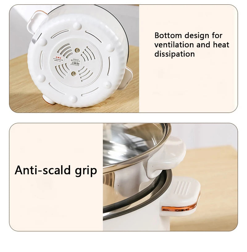 Portable Electric Multifunctional Cooker Household Double Layer Hot Pot Mini Non-stick Cookware for Kitchen and Home Appliance - Merit Sell