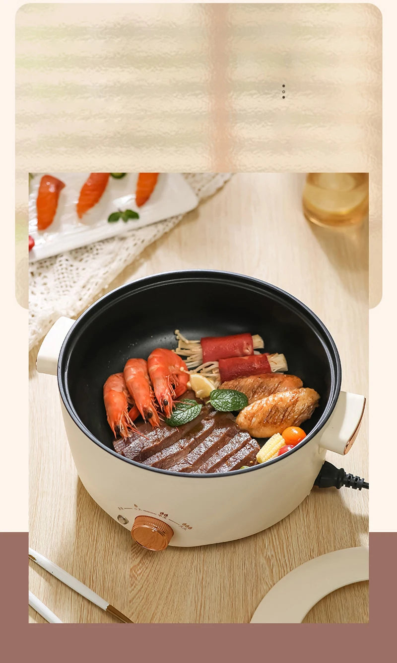 Portable Electric Multifunctional Cooker Household Double Layer Hot Pot Mini Non-stick Cookware for Kitchen and Home Appliance - Merit Sell
