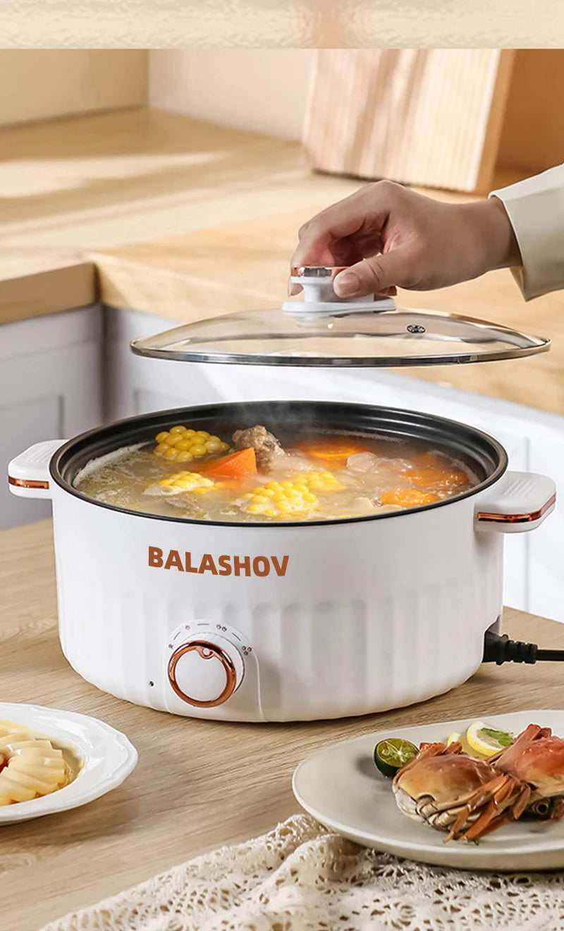 Portable Electric Multifunctional Cooker Household Double Layer Hot Pot Mini Non-stick Cookware for Kitchen and Home Appliance - Merit Sell