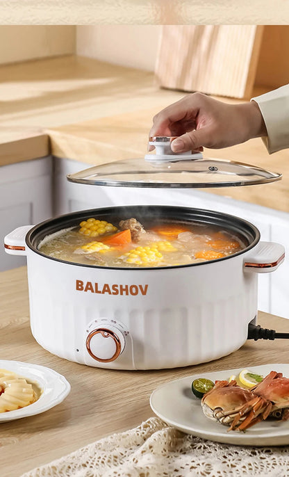 Portable Electric Multifunctional Cooker Household Double Layer Hot Pot Mini Non-stick Cookware for Kitchen and Home Appliance - Merit Sell