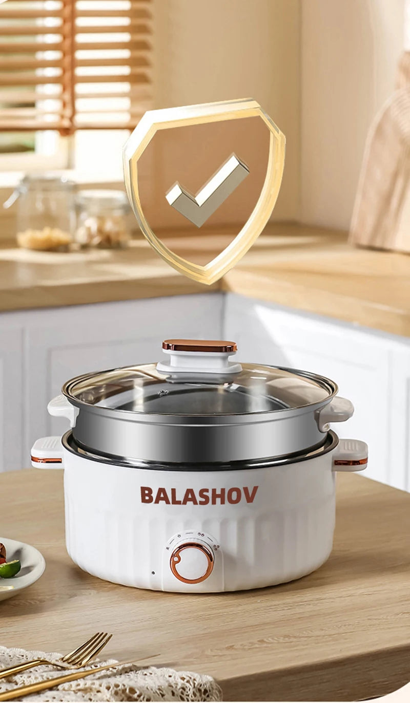 Portable Electric Multifunctional Cooker Household Double Layer Hot Pot Mini Non-stick Cookware for Kitchen and Home Appliance - Merit Sell