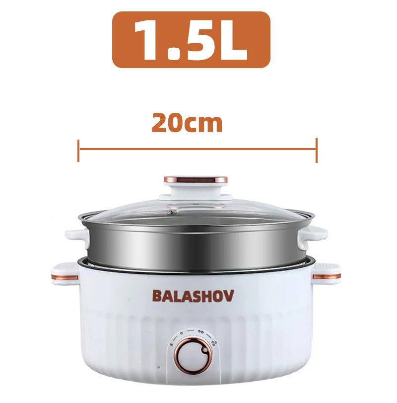 Portable Electric Multifunctional Cooker Household Double Layer Hot Pot Mini Non-stick Cookware for Kitchen and Home Appliance - Merit Sell