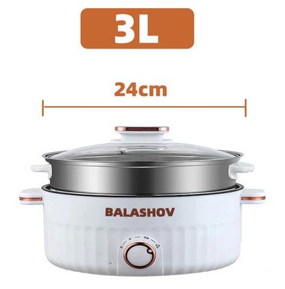 Portable Electric Multifunctional Cooker Household Double Layer Hot Pot Mini Non-stick Cookware for Kitchen and Home Appliance - Merit Sell