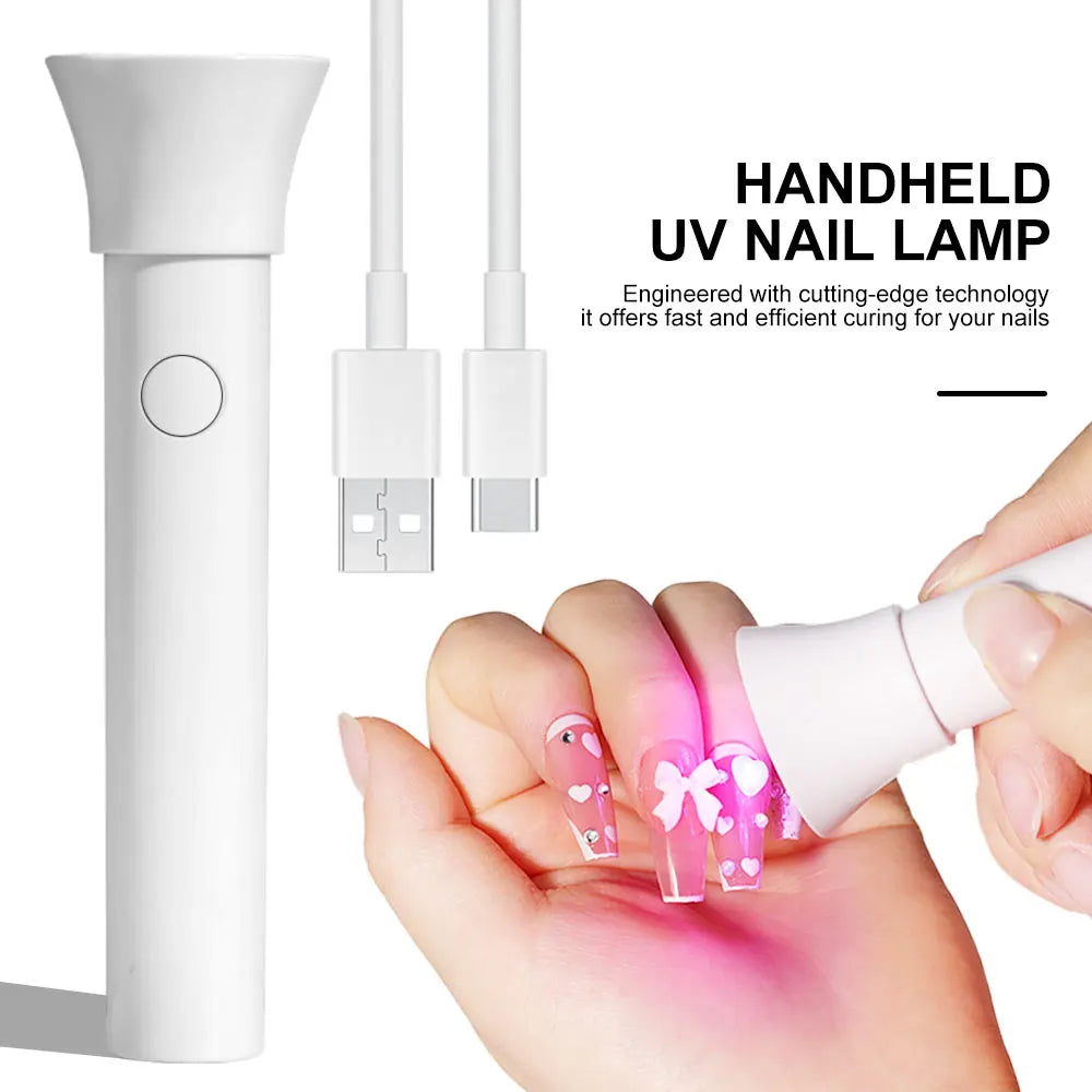 Portable Nail UV LED Lamp And LED Light Support Base Rechargeable for Nails Gel Polish Drying UV Lamp for Nails Art Desk Stand - Merit Sell