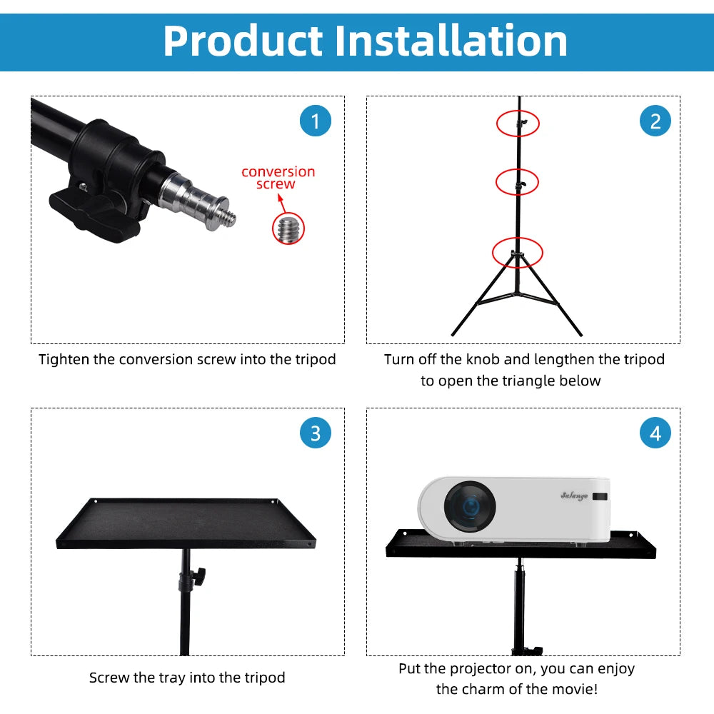 Portable Projector Stand Support Tripod Bracket Speaker Universal 160cm Accessories Mount Laptop Camera Projection For YG300 J9 - Merit Sell