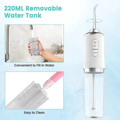 Portable Smart Electric Oral Irrigator Water Flosser 4 Jets 3 Modes Rechargeable Dental Water Jet Irrigator Dental Teeth Cleaner - Merit Sell