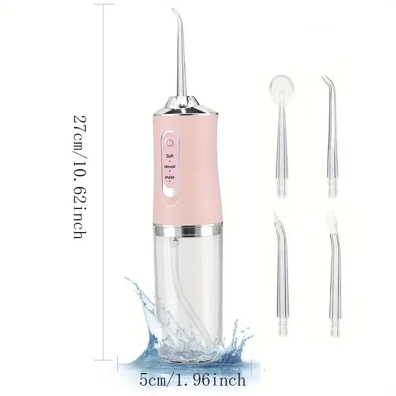 Portable Smart Electric Oral Irrigator Water Flosser 4 Jets 3 Modes Rechargeable Dental Water Jet Irrigator Dental Teeth Cleaner - Merit Sell
