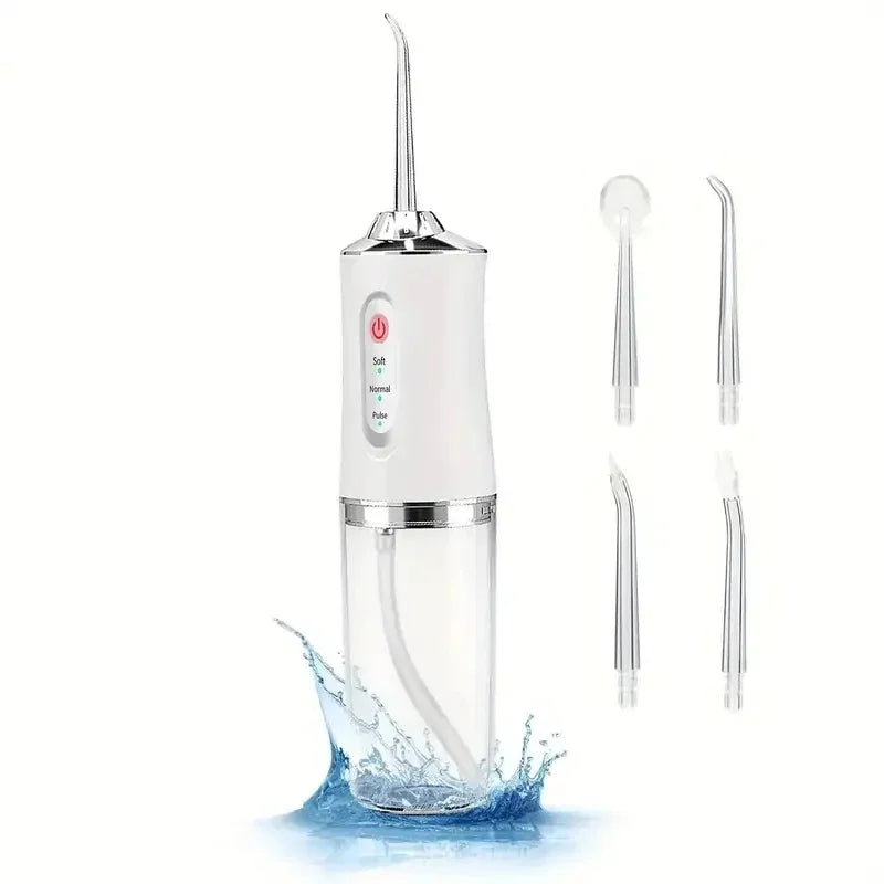 Portable Smart Electric Oral Irrigator Water Flosser 4 Jets 3 Modes Rechargeable Dental Water Jet Irrigator Dental Teeth Cleaner - Merit Sell