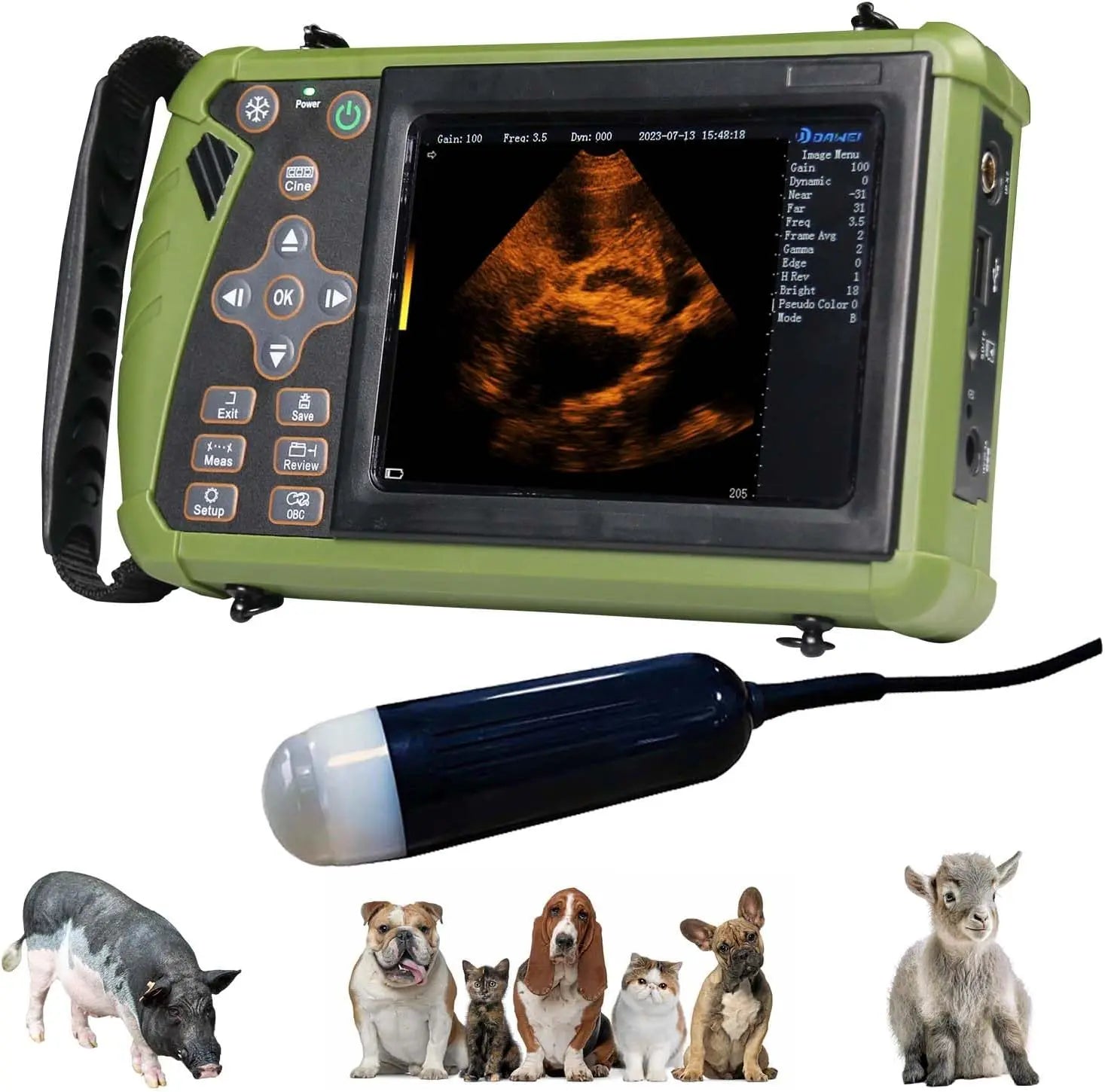 Portable Veterinary Ultrasound Scanner, Handheld Vet Pregnancy Machine for Pig Sheep Dog Cat, 3.5MHz Probe Waterproof - Merit Sell