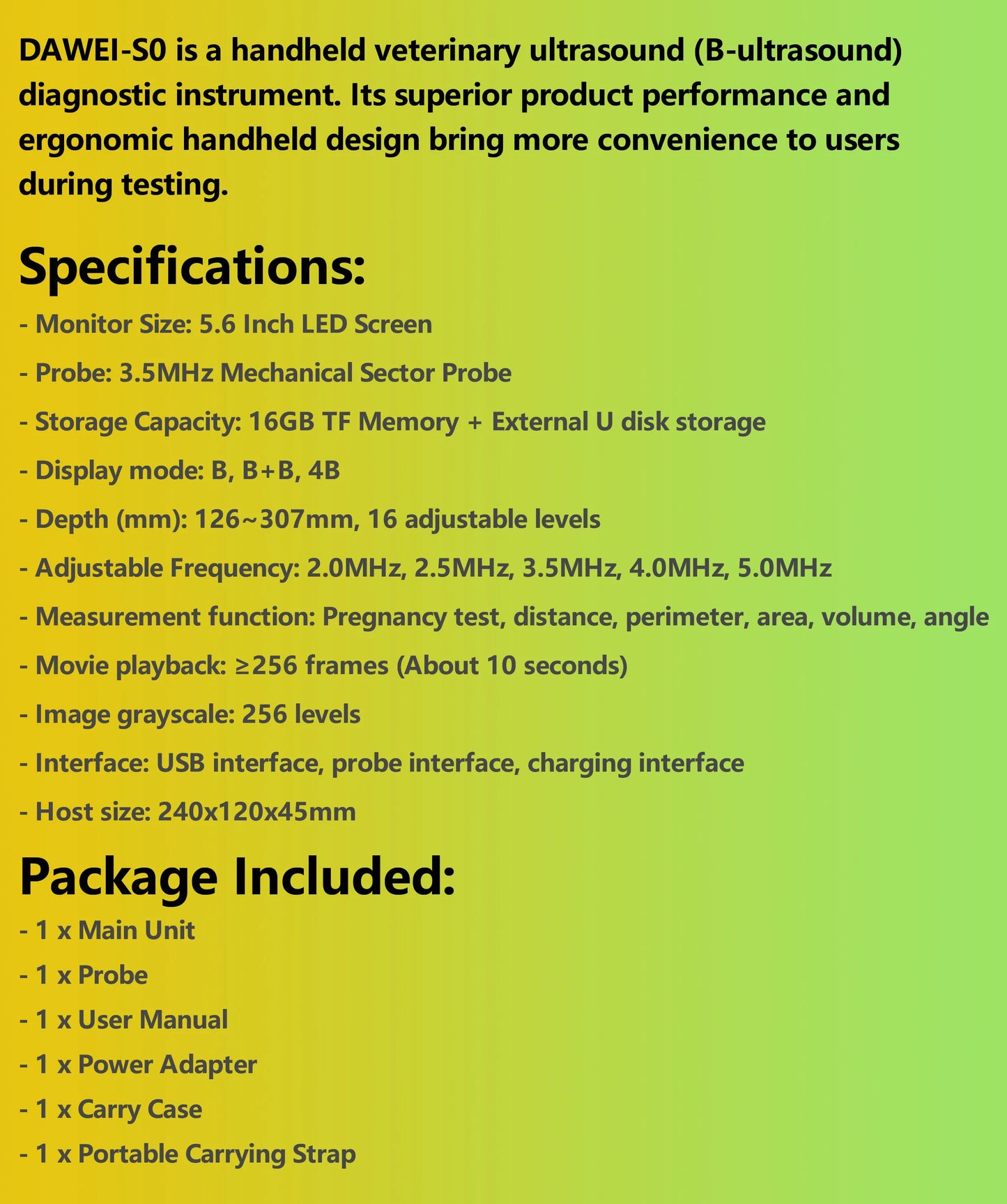 Portable Veterinary Ultrasound Scanner, Handheld Vet Pregnancy Machine for Pig Sheep Dog Cat, 3.5MHz Probe Waterproof - Merit Sell
