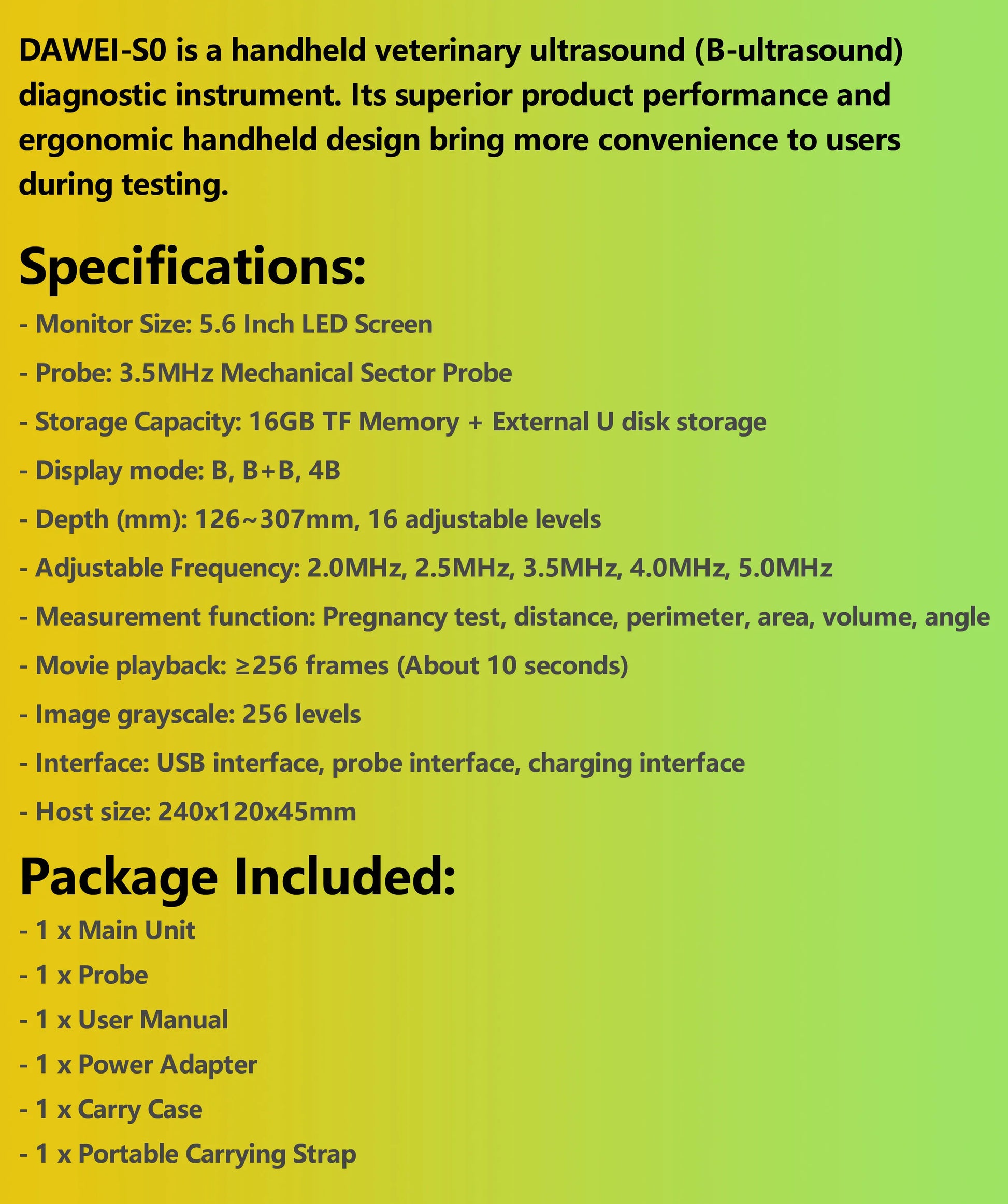 Portable Veterinary Ultrasound Scanner, Handheld Vet Pregnancy Machine for Pig Sheep Dog Cat, 3.5MHz Probe Waterproof - Merit Sell