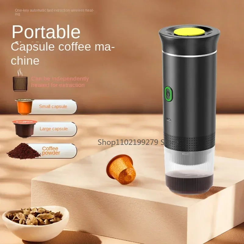 Portable Wireless Electric Espresso Coffee Machine For Travel &Car &Home Camping Coffee Maker 3-in-1 Capsule Powder Coffee Maker - Merit Sell