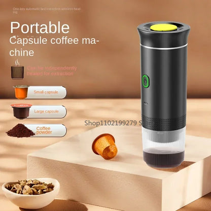 Portable Wireless Electric Espresso Coffee Machine For Travel &Car &Home Camping Coffee Maker 3-in-1 Capsule Powder Coffee Maker - Merit Sell