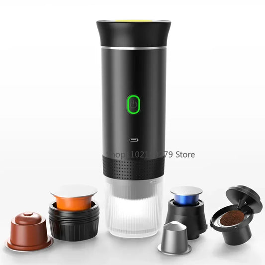 Portable Wireless Electric Espresso Coffee Machine For Travel &Car &Home Camping Coffee Maker 3-in-1 Capsule Powder Coffee Maker - Merit Sell Merit Sell