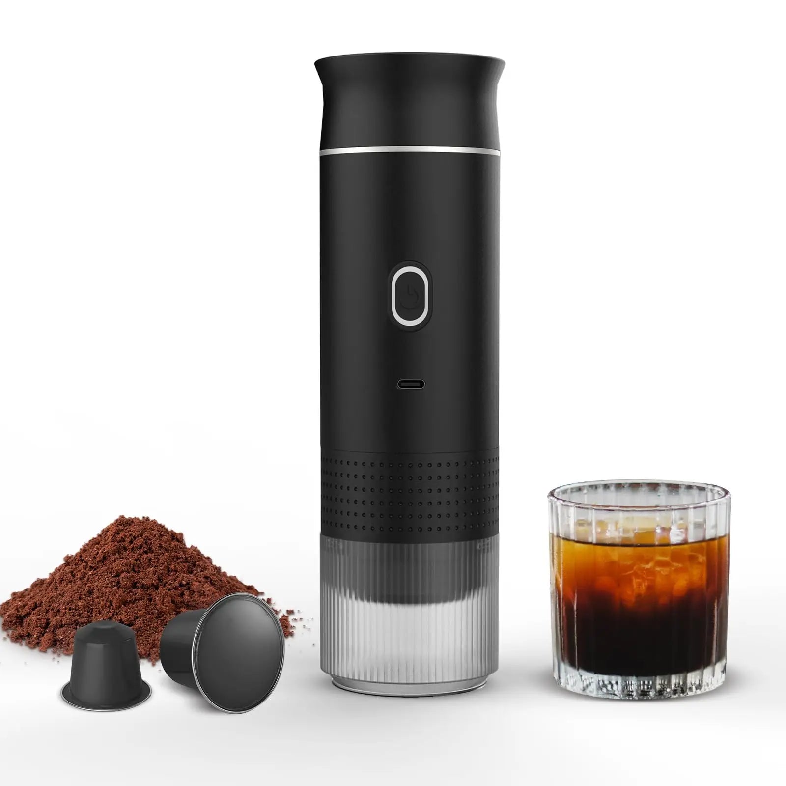 Portable espresso machine, coffee maker for on the go, 3-in-1 rechargeable coffee maker for the car, compatible with ground coff - Merit Sell