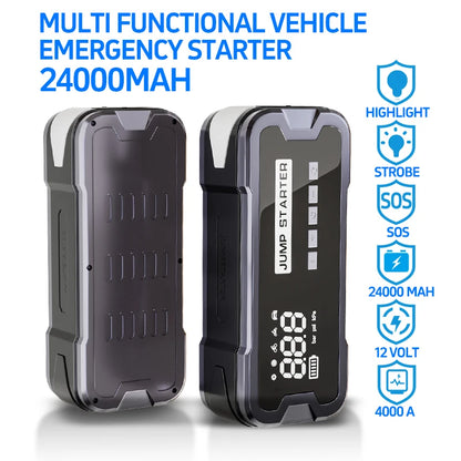 Power Bank 4000A Jump Starter Portable Charger Car Booster 12V Auto Starting Device Emergency Car Battery Starter - Merit Sell