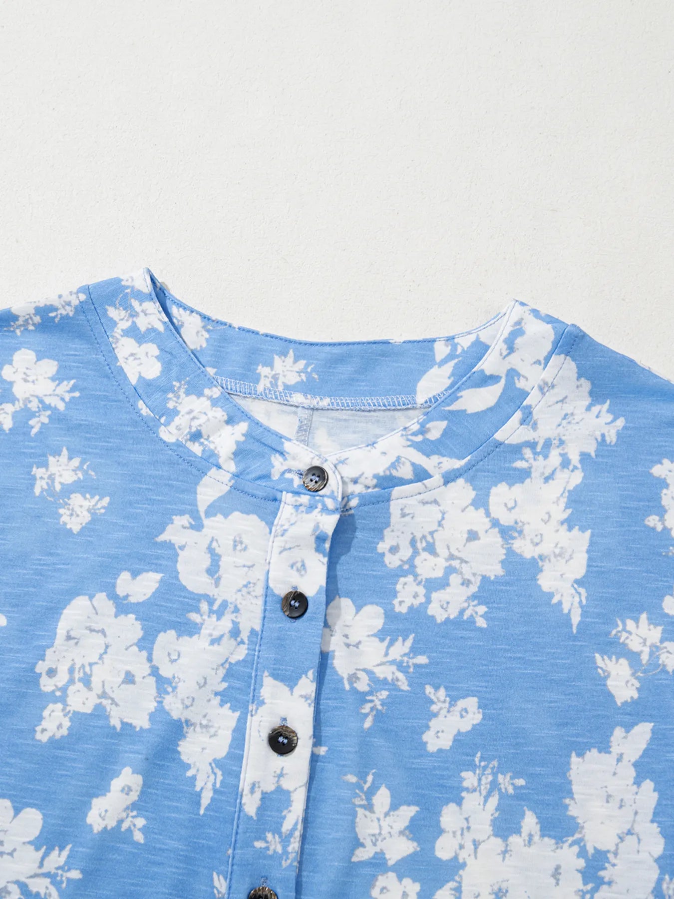 Printed Button-Front Wide Leg Jumpsuit - Merit Sell