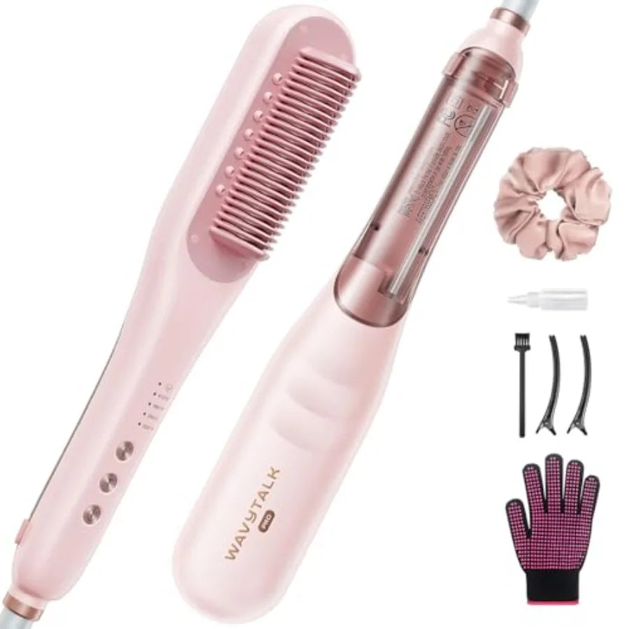 Pro Steam Hair Straightener Brush, Steamline Pro 3-in-1 Straightening Brush for Curly Hair, Fast Salon Results with Less Damage - Merit Sell